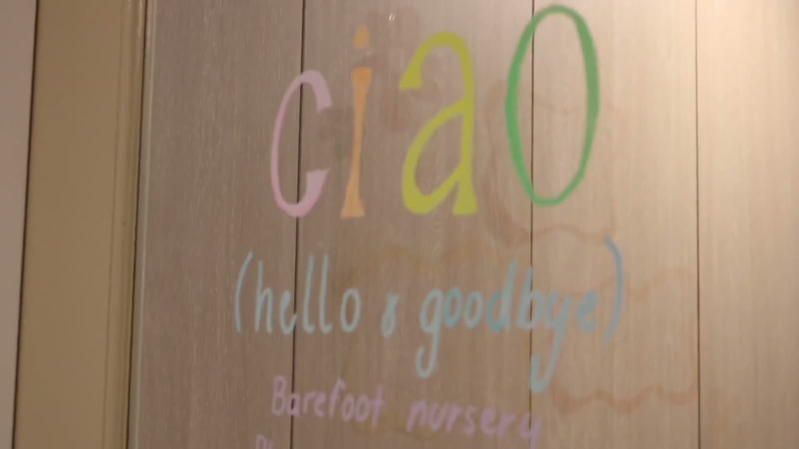 Ciao — hello and goodbye — written on the welcome wall